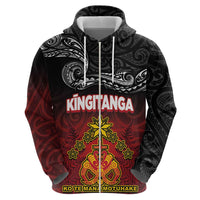 Personalised Maori King Movement Hoodie Ko Te Mana Motuhake Emblem with Silver Ferns and Polynesian Art Tattoo LT03 - Polynesian Pride