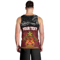 Personalised Maori King Movement Men Tank Top Ko Te Mana Motuhake Emblem with Silver Ferns and Polynesian Art Tattoo LT03 - Polynesian Pride
