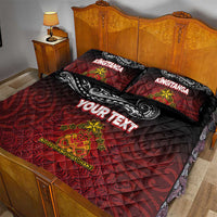 Personalised Maori King Movement Quilt Bed Set Ko Te Mana Motuhake Emblem with Silver Ferns and Polynesian Art Tattoo LT03 - Polynesian Pride
