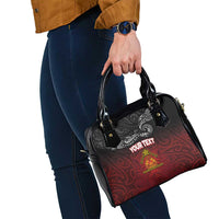 Personalised Maori King Movement Shoulder Handbag Ko Te Mana Motuhake Emblem with Silver Ferns and Polynesian Art Tattoo LT03 - Polynesian Pride