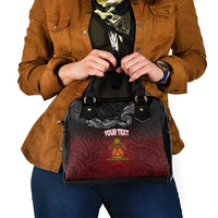 Personalised Maori King Movement Shoulder Handbag Ko Te Mana Motuhake Emblem with Silver Ferns and Polynesian Art Tattoo LT03 - Polynesian Pride