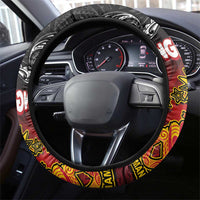 Maori King Movement Steering Wheel Cover Ko Te Mana Motuhake Emblem with Silver Ferns and Polynesian Art Tattoo LT03 - Polynesian Pride
