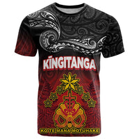 Personalised Maori King Movement T Shirt Ko Te Mana Motuhake Emblem with Silver Ferns and Polynesian Art Tattoo LT03 Red - Polynesian Pride