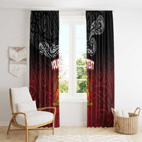 Personalised Maori King Movement Window Curtain Ko Te Mana Motuhake Emblem with Silver Ferns and Polynesian Art Tattoo LT03 - Polynesian Pride