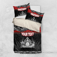 Personalised Maori King Movement Bedding Set Te Paki-o-Matariki with Silver Ferns and Polynesian Art Tattoo LT03 US Twin 172cm x 218cm Red - Polynesian Pride