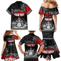 Personalised Maori King Movement Family Matching Mermaid Dress and Hawaiian Shirt Te Paki-o-Matariki with Silver Ferns and Polynesian Art Tattoo LT03 - Polynesian Pride