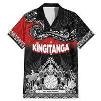 Personalised Maori King Movement Family Matching Mermaid Dress and Hawaiian Shirt Te Paki-o-Matariki with Silver Ferns and Polynesian Art Tattoo LT03 Dad's Shirt - Short Sleeve Red - Polynesian Pride