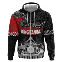 Personalised Maori King Movement Hoodie Te Paki-o-Matariki with Silver Ferns and Polynesian Art Tattoo LT03 Zip Hoodie Red - Polynesian Pride