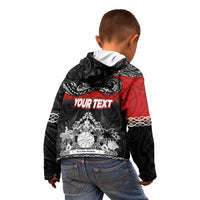 Personalised Maori King Movement Kid Hoodie Te Paki-o-Matariki with Silver Ferns and Polynesian Art Tattoo LT03 - Polynesian Pride