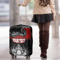 Personalised Maori King Movement Luggage Cover Te Paki-o-Matariki with Silver Ferns and Polynesian Art Tattoo LT03 - Polynesian Pride