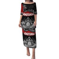 Personalised Maori King Movement Puletasi Te Paki-o-Matariki with Silver Ferns and Polynesian Art Tattoo LT03 Long Dress Red - Polynesian Pride