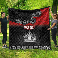 Personalised Maori King Movement Quilt Te Paki-o-Matariki with Silver Ferns and Polynesian Art Tattoo LT03 - Polynesian Pride