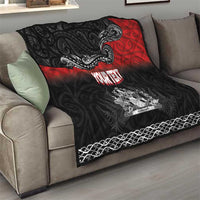 Personalised Maori King Movement Quilt Te Paki-o-Matariki with Silver Ferns and Polynesian Art Tattoo LT03 - Polynesian Pride
