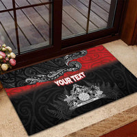 Personalised Maori King Movement Rubber Doormat Te Paki-o-Matariki with Silver Ferns and Polynesian Art Tattoo LT03 - Polynesian Pride