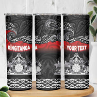 Personalised Maori King Movement Skinny Tumbler Te Paki-o-Matariki with Silver Ferns and Polynesian Art Tattoo LT03 - Polynesian Pride