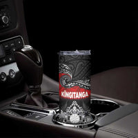 Personalised Maori King Movement Skinny Tumbler Te Paki-o-Matariki with Silver Ferns and Polynesian Art Tattoo LT03 - Polynesian Pride