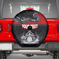 Personalised Maori King Movement Spare Tire Cover Te Paki-o-Matariki with Silver Ferns and Polynesian Art Tattoo LT03 - Polynesian Pride
