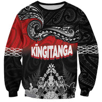 Personalised Maori King Movement Sweatshirt Te Paki-o-Matariki with Silver Ferns and Polynesian Art Tattoo LT03 Unisex Red - Polynesian Pride
