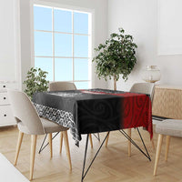 Personalised Maori King Movement Tablecloth Te Paki-o-Matariki with Silver Ferns and Polynesian Art Tattoo LT03 - Polynesian Pride