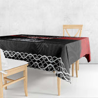 Personalised Maori King Movement Tablecloth Te Paki-o-Matariki with Silver Ferns and Polynesian Art Tattoo LT03 - Polynesian Pride