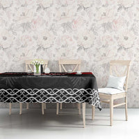 Personalised Maori King Movement Tablecloth Te Paki-o-Matariki with Silver Ferns and Polynesian Art Tattoo LT03 - Polynesian Pride