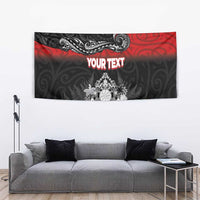 Personalised Maori King Movement Tapestry Te Paki-o-Matariki with Silver Ferns and Polynesian Art Tattoo LT03 - Polynesian Pride