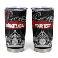 Personalised Maori King Movement Tumbler Cup Te Paki-o-Matariki with Silver Ferns and Polynesian Art Tattoo LT03 Red - Polynesian Pride