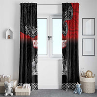 Personalised Maori King Movement Window Curtain Te Paki-o-Matariki with Silver Ferns and Polynesian Art Tattoo LT03 - Polynesian Pride