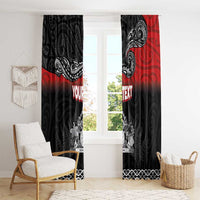 Personalised Maori King Movement Window Curtain Te Paki-o-Matariki with Silver Ferns and Polynesian Art Tattoo LT03 - Polynesian Pride