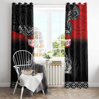 Personalised Maori King Movement Window Curtain Te Paki-o-Matariki with Silver Ferns and Polynesian Art Tattoo LT03 - Polynesian Pride