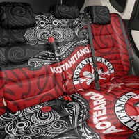 Maori Kotahitanga Back Car Seat Cover Aotearoa Spirit with Maori Mask and Polynesian Art Tattoo LT03 - Polynesian Pride