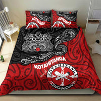 Maori Kotahitanga Bedding Set Aotearoa Spirit with Maori Mask and Polynesian Art Tattoo LT03 - Polynesian Pride