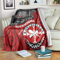 Maori Kotahitanga Blanket Aotearoa Spirit with Maori Mask and Polynesian Art Tattoo LT03 Red - Polynesian Pride