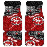 Maori Kotahitanga Car Mats Aotearoa Spirit with Maori Mask and Polynesian Art Tattoo LT03 - Polynesian Pride