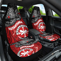 Maori Kotahitanga Car Seat Cover Aotearoa Spirit with Maori Mask and Polynesian Art Tattoo LT03 One Size Red - Polynesian Pride