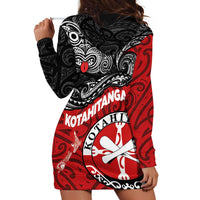 Maori Kotahitanga Hoodie Dress Aotearoa Spirit with Maori Mask and Polynesian Art Tattoo LT03 - Polynesian Pride