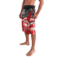 Maori Kotahitanga Lavalava Aotearoa Spirit with Maori Mask and Polynesian Art Tattoo LT03 - Polynesian Pride