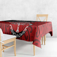 Maori Kotahitanga Tablecloth Aotearoa Spirit with Maori Mask and Polynesian Art Tattoo LT03 - Polynesian Pride