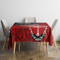 Maori Kotahitanga Tablecloth Aotearoa Spirit with Maori Mask and Polynesian Art Tattoo LT03 - Polynesian Pride