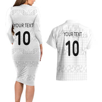 Custom Tonga Ngatu Art Rugby Mate Ma'a Couples Matching Long Sleeve Bodycon Dress and Hawaiian Shirt LT03 - Polynesian Pride