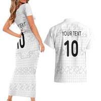 Custom Tonga Ngatu Art Rugby Mate Ma'a Couples Matching Short Sleeve Bodycon Dress and Hawaiian Shirt LT03 - Polynesian Pride