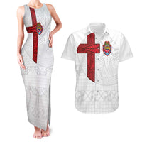 Custom Tonga Ngatu Art Rugby Mate Ma'a Couples Matching Tank Maxi Dress and Hawaiian Shirt - Polynesian Pride
