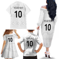 Custom Tonga Ngatu Art Rugby Mate Ma'a Family Matching Off The Shoulder Long Sleeve Dress and Hawaiian Shirt LT03 - Polynesian Pride
