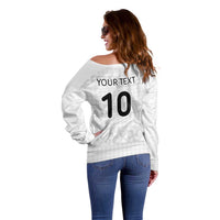 Custom Tonga Ngatu Art Rugby Mate Ma'a Off Shoulder Sweater - Polynesian Pride