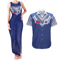 Custom Samoa Rugby Couples Matching Tank Maxi Dress and Hawaiian Shirt Pacific Motifs - Polynesian Pride