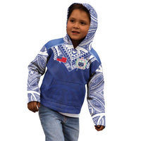 Custom Samoa Rugby Kid Hoodie Pacific Motifs - Polynesian Pride