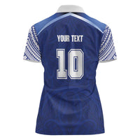 Custom Samoa Rugby Women Polo Shirt Pacific Motifs - Polynesian Pride