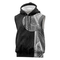 Samoan Tatau Sleeveless Zip Hoodie Art Tribal Traditional Tattoos LT03 Black - Polynesian Pride