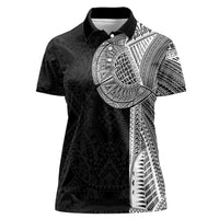 Samoan Tatau Women Polo Shirt Art Tribal Traditional Tattoos LT03 Female Black - Polynesian Pride
