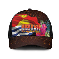 Kiribati Flag and Fireworks Mesh Trucker Cap First Place Welcome the New Year - Polynesian Pride